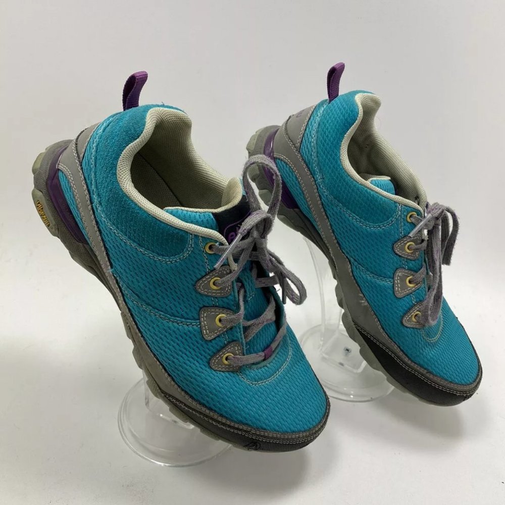 Ahnu by Teva Sugarpine Air Mesh Hiking Shoes Boots Womens Size 8 Blue AF2473VGRN